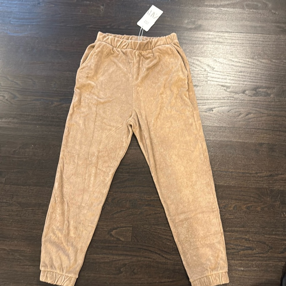 ZARA brown terry cloth joggers